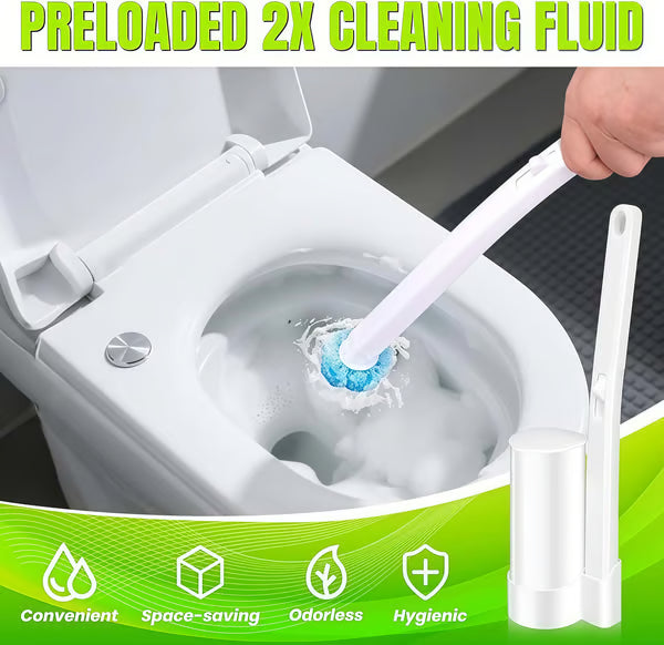 🚽Goodbye, Germy Brush! 👋🚫 Hello, Happy Clean! Our No-Mess, No-Touch Disposable Toilet Wand.✨🧼