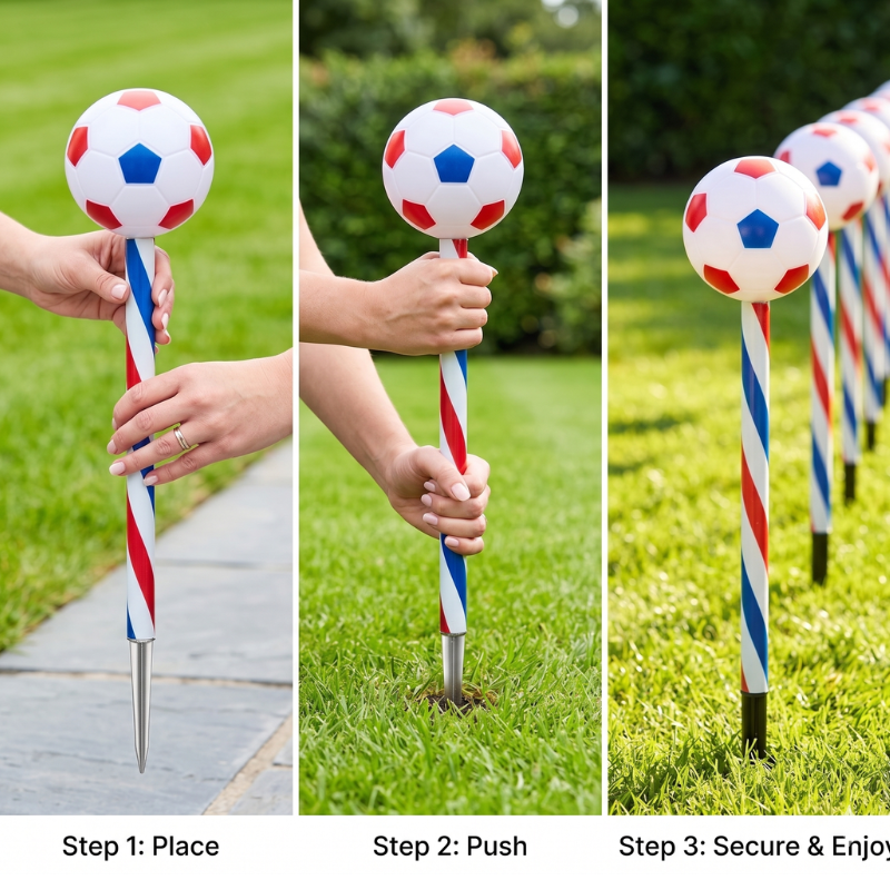 5-in-1 Solar Soccer Pathway Lights | Waterproof Outdoor Garden Stakes