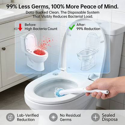 🚽Goodbye, Germy Brush! 👋🚫 Hello, Happy Clean! Our No-Mess, No-Touch Disposable Toilet Wand.✨🧼