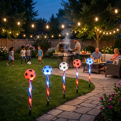 5-in-1 Solar Soccer Pathway Lights | Waterproof Outdoor Garden Stakes