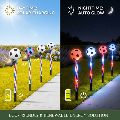 5-in-1 Solar Soccer Pathway Lights | Waterproof Outdoor Garden Stakes